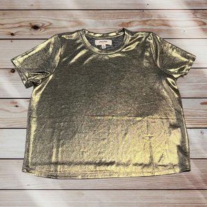 Anthropologie Gold Metallic Blouse